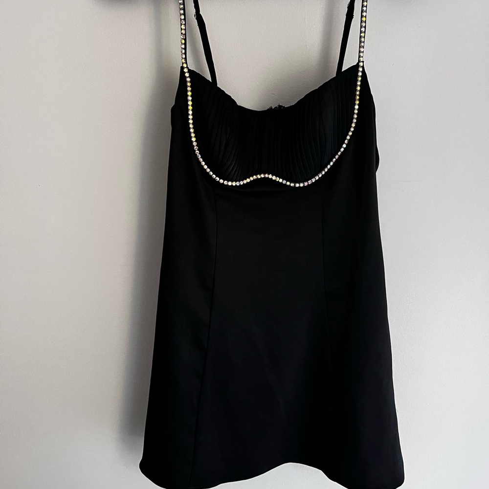 Astr Black Pearl-Trim Slip Camisole